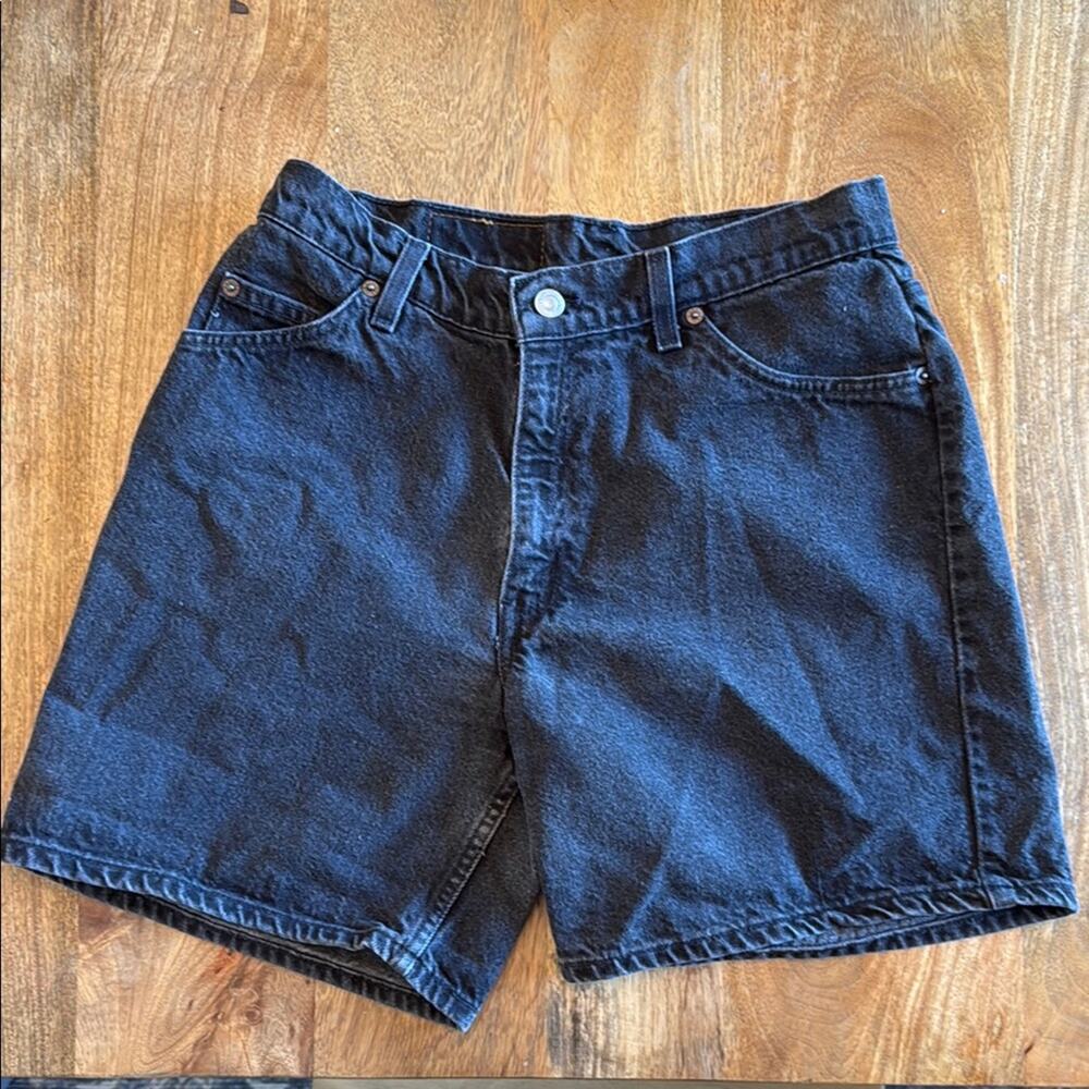 *vintage 1997* Levi’s black 647 orange tab Denim Shorts - Picture 3 of 13